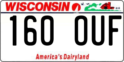 WI license plate 160OUF