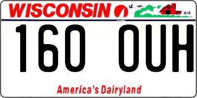 WI license plate 160OUH