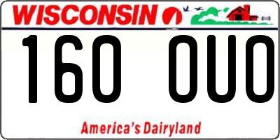 WI license plate 160OUO