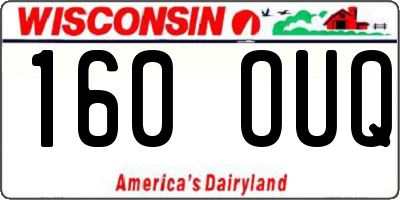 WI license plate 160OUQ