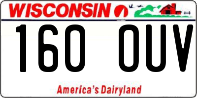 WI license plate 160OUV