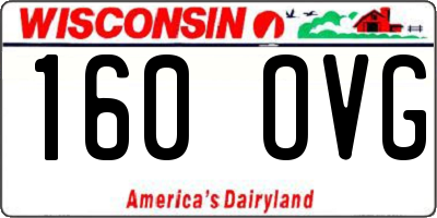 WI license plate 160OVG