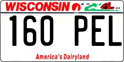 WI license plate 160PEL