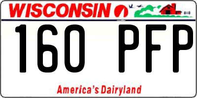 WI license plate 160PFP