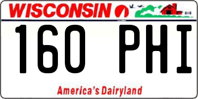 WI license plate 160PHI