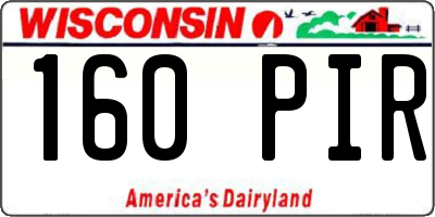 WI license plate 160PIR