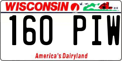 WI license plate 160PIW
