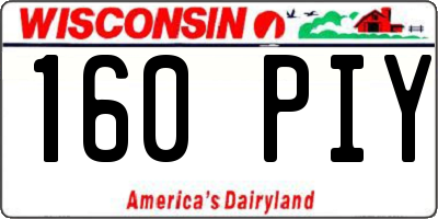 WI license plate 160PIY