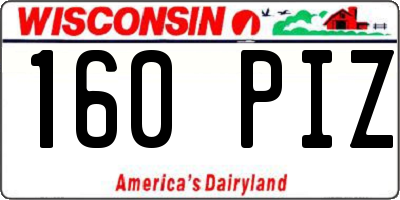 WI license plate 160PIZ