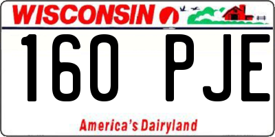 WI license plate 160PJE