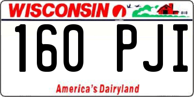 WI license plate 160PJI