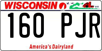 WI license plate 160PJR