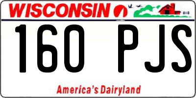 WI license plate 160PJS