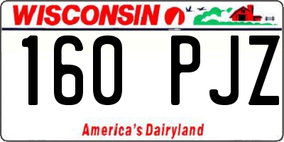 WI license plate 160PJZ