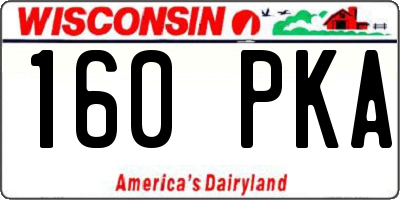 WI license plate 160PKA