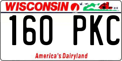 WI license plate 160PKC