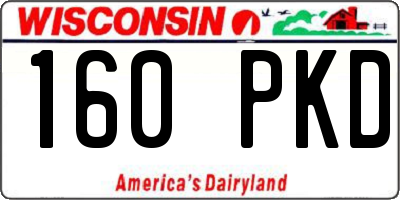 WI license plate 160PKD