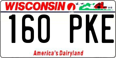 WI license plate 160PKE