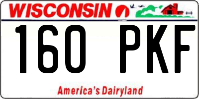 WI license plate 160PKF