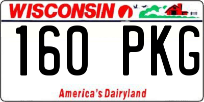 WI license plate 160PKG