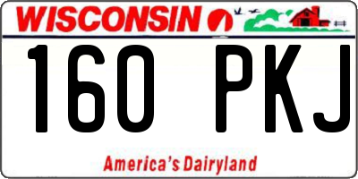 WI license plate 160PKJ