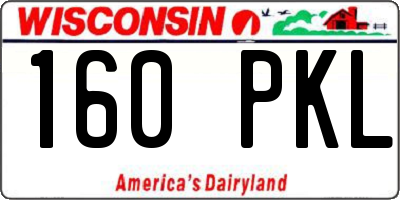 WI license plate 160PKL