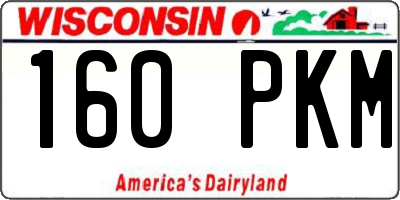 WI license plate 160PKM