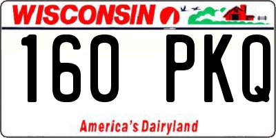 WI license plate 160PKQ