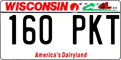 WI license plate 160PKT