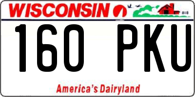 WI license plate 160PKU