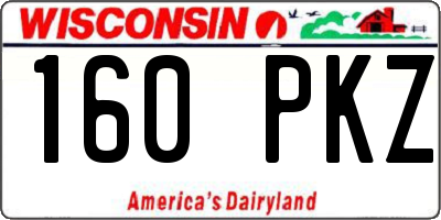 WI license plate 160PKZ