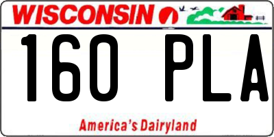 WI license plate 160PLA