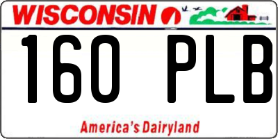 WI license plate 160PLB