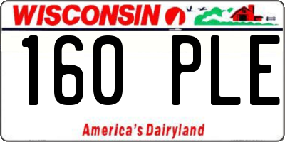 WI license plate 160PLE