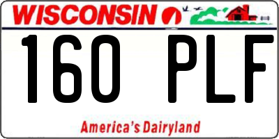 WI license plate 160PLF