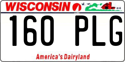 WI license plate 160PLG