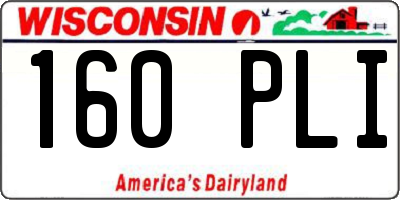 WI license plate 160PLI