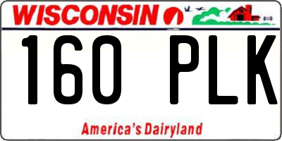 WI license plate 160PLK