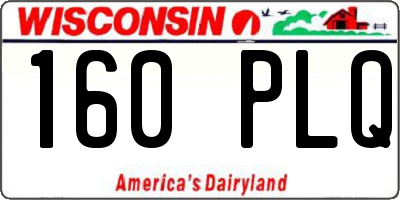 WI license plate 160PLQ