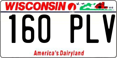 WI license plate 160PLV