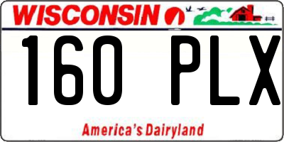 WI license plate 160PLX