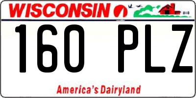 WI license plate 160PLZ