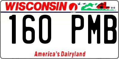 WI license plate 160PMB