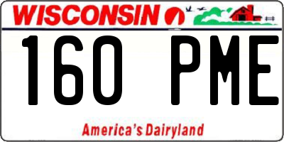 WI license plate 160PME
