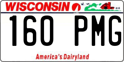 WI license plate 160PMG