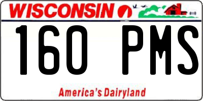 WI license plate 160PMS