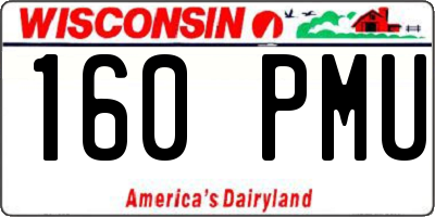 WI license plate 160PMU