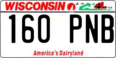 WI license plate 160PNB