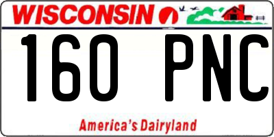 WI license plate 160PNC