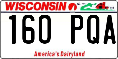 WI license plate 160PQA